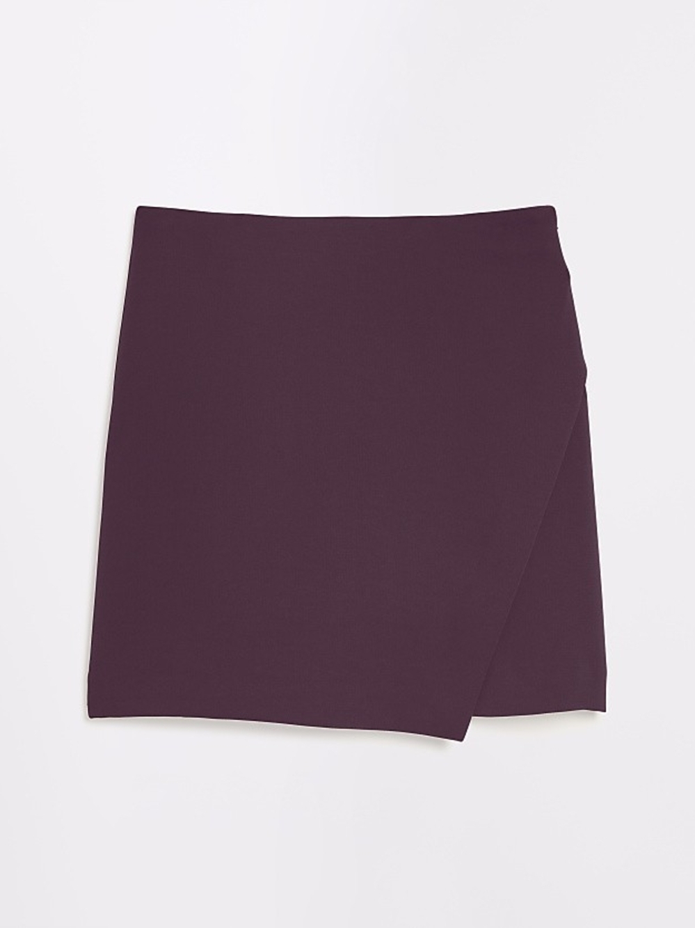 LOFT Versa Crepe Drape Asymmetrical Mini Skirt In Rich Chianti